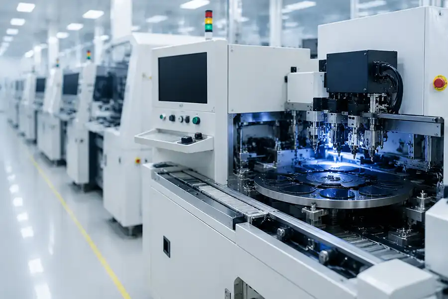 High-speed semiconductor cleanroom production line utilizing ASM sorting machine components
