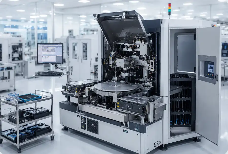 ASMPT Sunbird test handler workflow and equipment inspection