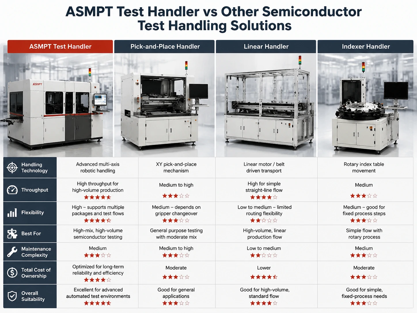 ASMPT Test Handler Technology and Application Considerations for Semiconductor Testing