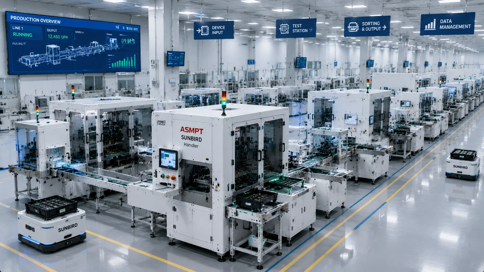 ASMPT Sunbird Handler Applications in Semiconductor Production Environments