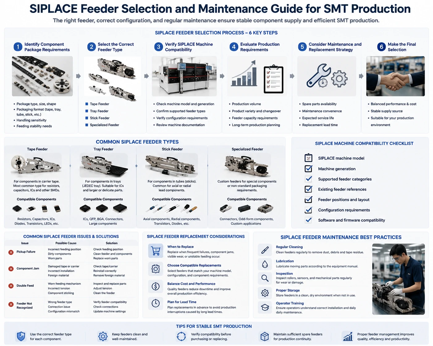 SIPLACE Feeder Selection and Maintenance Guide for SMT Production