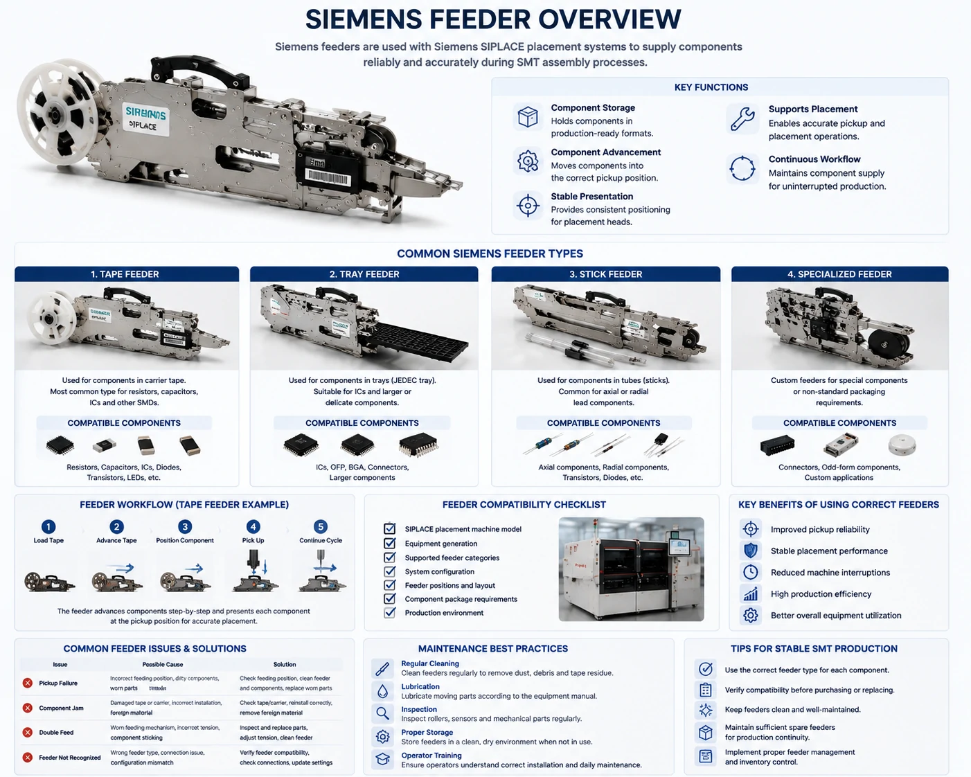 Siemens Feeder Technology for SIPLACE SMT Production and Equipment Compatibility
