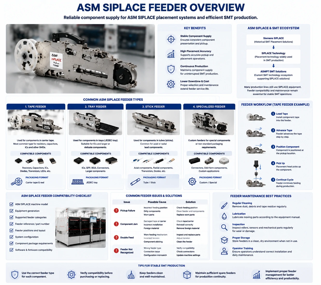 ASM SIPLACE Feeder Technology for Reliable SMT Placement Production